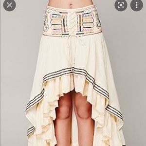 Free People Rises in the East Hi Low Maxi Skirt Size XS